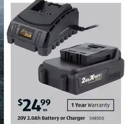 ALDI 20v 2.0ah battery or charger offer