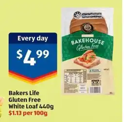 ALDI Bakers life gluten free white loaf offer