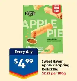 ALDI Sweet haven apple pie spring rolls offer
