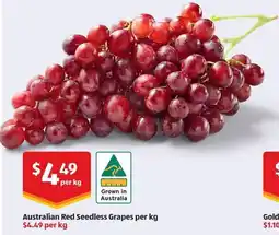 ALDI Australian red seedless grapes offer