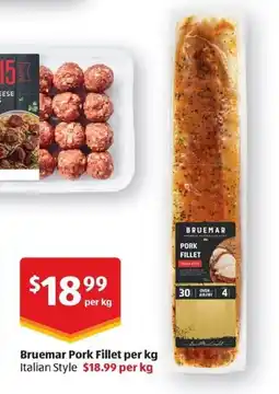 ALDI Bruemar pork fillet per kg italian style offer