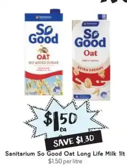 Drakes Sanitarium so good oat long life milk offer