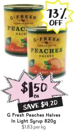 Drakes G fresh peaches halves in light syrup offer