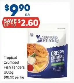 Foodland Tropical crumbed fish tenders offer