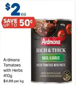 Foodland Ardmona tomatoes with herbs offer