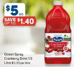 Foodland Ocean spray cranberry drink offer