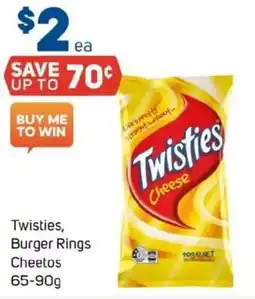 Foodland Twisties, burger rings cheetos offer