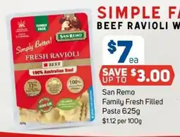 Foodland San remo family fresh filled pasta offer