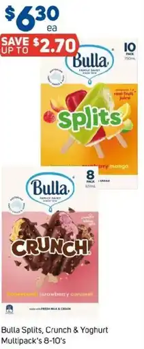 Foodland Bulla splits, crunch & yoghurt multipack's offer