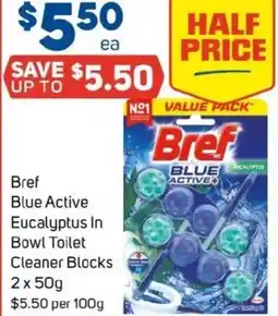Foodland Bref Blue Active Eucalyptus In Bowl Toilet Cleaner Blocks offer