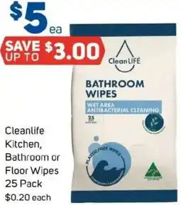 Foodland Cleanlife Kitchen, Bathroom or Floor Wipes offer