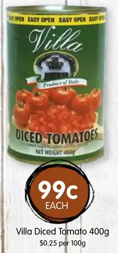 Spudshed Villa diced tomato offer