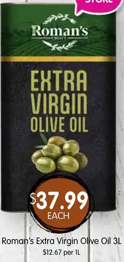 Spudshed Roman's extra virgin olive oil offer