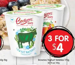 Spudshed Brownes yoghurt varieties offer