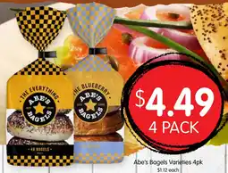 Spudshed Abe's bagels offer