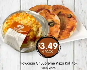 Spudshed Hawaiian or supreme pizza roll offer