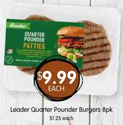 Spudshed Leader quarter pounder burgers offer
