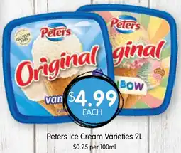 Spudshed Peters Ice Cream Varieties offer