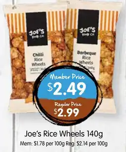 Spudshed Joe's rice wheels offer