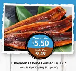 Spudshed Fisherman's choice roasted eel offer