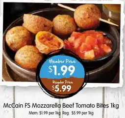 Spudshed Mccain fs mozzarella beef tomato bites offer