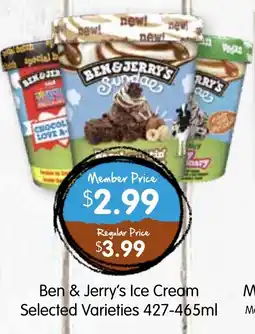 Spudshed Ben & jerry's ice cream offer