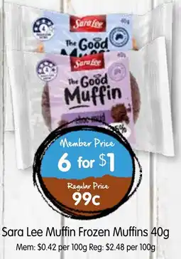 Spudshed Sara lee muffin frozen muffins offer