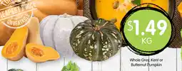Spudshed Whole grey, kent or butternut pumpkin offer