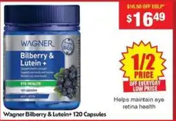 Chemist Warehouse Wagner bilberry & lutein+ capsules offer