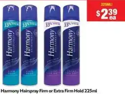 Chemist Warehouse Harmony hairspray firm or extra firm hold offer