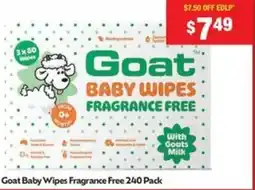 Chemist Warehouse Goat baby wipes fragrance free offer