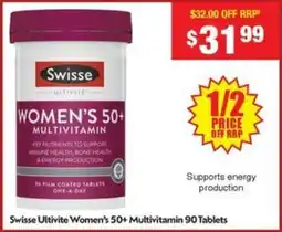 Chemist Warehouse Swisse ultivite women's 50+ multivitamin offer