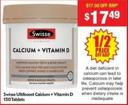 Chemist Warehouse Swisse ultiboost calcium + vitamin d offer