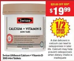 Chemist Warehouse Swisse ultiboost calcium + vitamin d offer