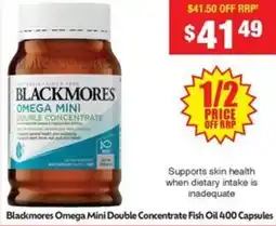 Chemist Warehouse Blackmores Omega Mini Double Concentrate Fish Oil offer