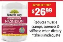 Chemist Warehouse Nature's way high strength magnesium offer