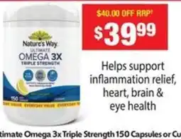 Chemist Warehouse Nature's way ultimate omega 3x triple strength offer