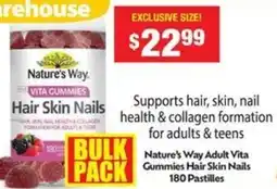 Chemist Warehouse Nature's way adult vita gummies hair skin nails offer