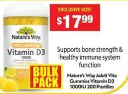 Chemist Warehouse Nature's way adult vita gummies vitamin d3 1000iu offer