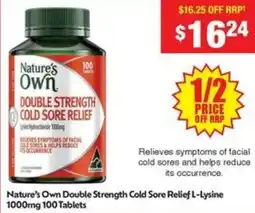 Chemist Warehouse Nature's Own Double Strength Cold Sore Relief L-Lysine offer