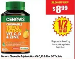 Chemist Warehouse Cenovis Chewable Triple Action Vit C, D & Zinc offer