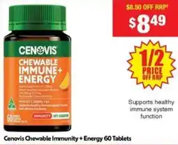 Chemist Warehouse Cenovis Chewable Immunity + Energy offer