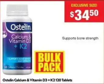 Chemist Warehouse Ostelin Calcium & Vitamin D3 +K2 offer