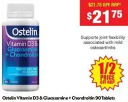 Chemist Warehouse Ostelin Vitamin D3 & Glucosamine + Chondroitin offer