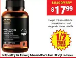 Chemist Warehouse GO Healthy K2 180mcg Advanced Bone Care offer