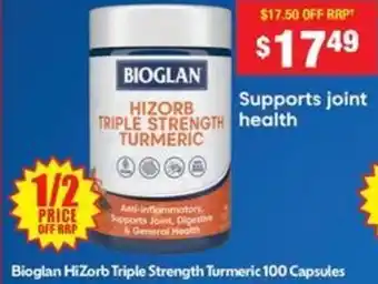 Chemist Warehouse Bioglan hizorb triple strength turmeric offer