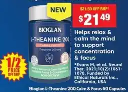 Chemist Warehouse Bioglan l-theanine 200 calm & focus offer