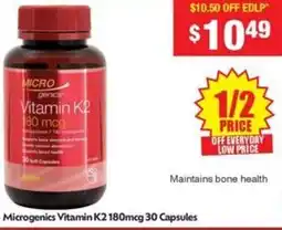 Chemist Warehouse Microgenics Vitamin K2 180 mcg offer