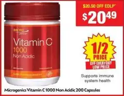 Chemist Warehouse Microgenics vitamin c 1000 non acidic offer