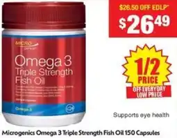 Chemist Warehouse Microgenics omega 3 triple strength fish triple strength fish oil offer